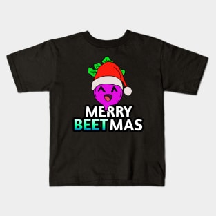 Merry Beetmas - Kawaii Beets - Cute Veggies - Graphic Vector Clipart Kids T-Shirt